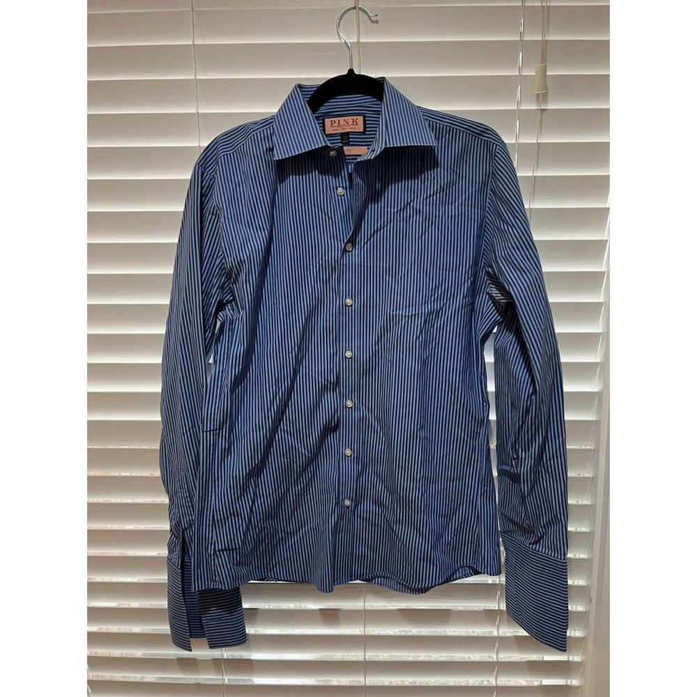 Thomas Pink French Cuff Long Sleeve Button Up Shirt - Size 15.5